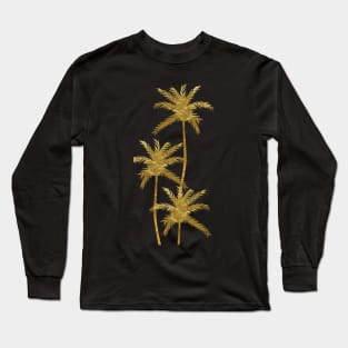 Gold Palm trees Long Sleeve T-Shirt